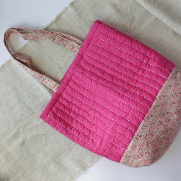 Fuschia Pink Quilted Tote