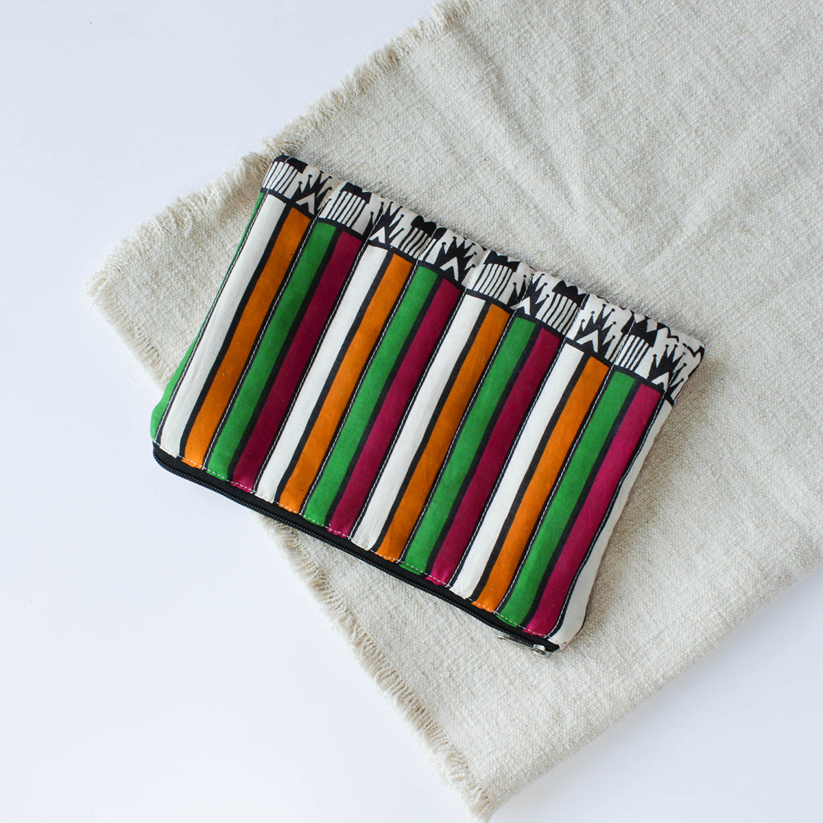 Multi color Quilted Zipper Pouch