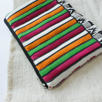 Multi color Quilted Zipper Pouch