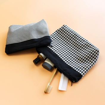 Woven Checks Pouch (Set of 2)