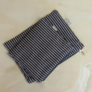 Blue stripes flat pouch 2.0 (Set of 2)