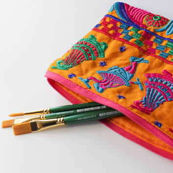 Embroidered Flat Pouch