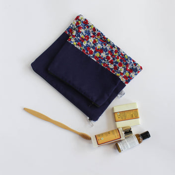 Blue liberty print pouch 1.0 (Set of 2)