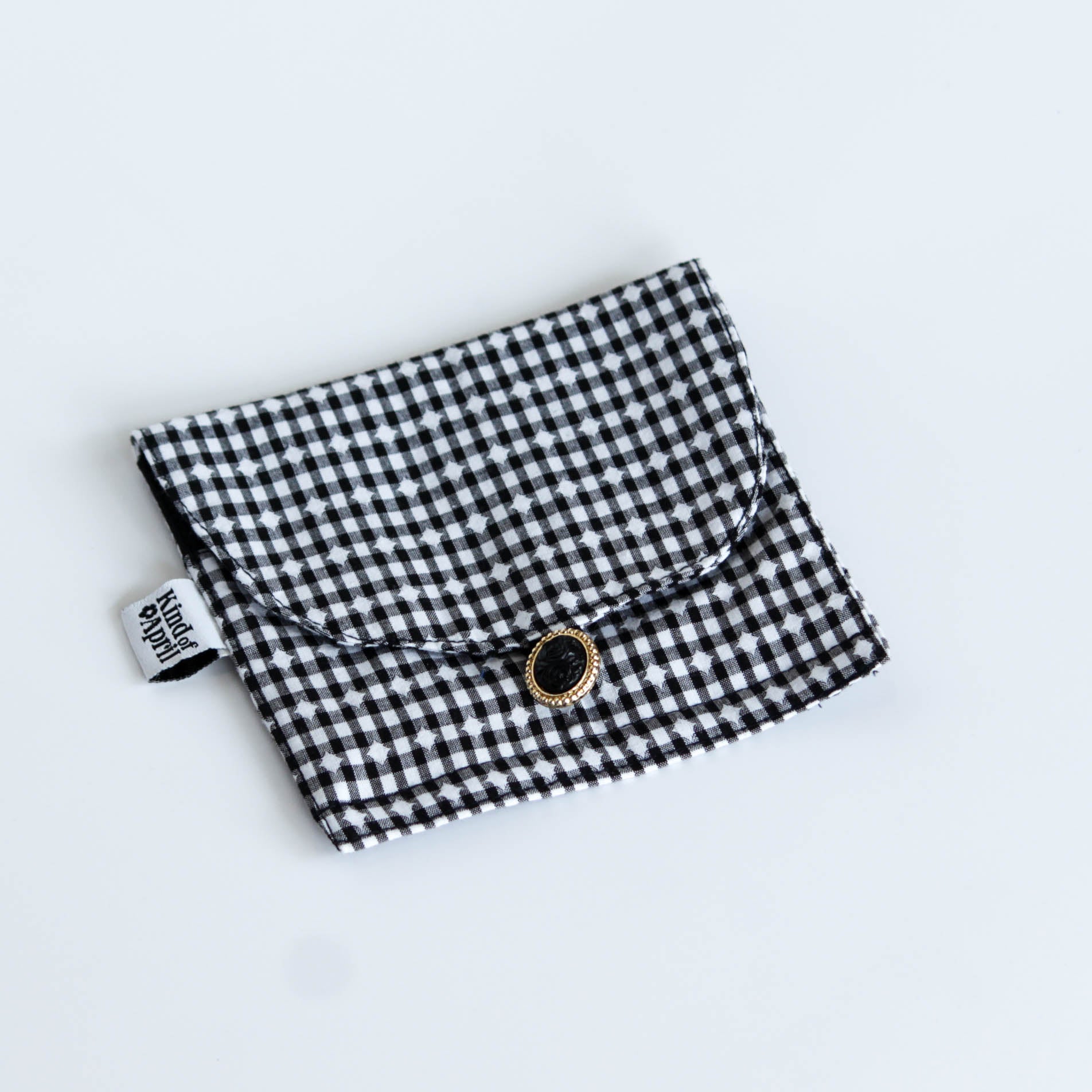 Black Check Sanitary/ Coin Pouch (Set of 3)